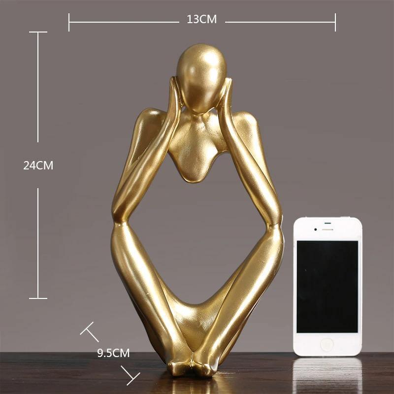 Abstract Thinking Figure Statue - Modern Minimalist Desk Home Decor