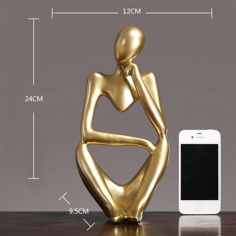 Abstract Thinking Figure Statue - Modern Minimalist Desk Home Decor