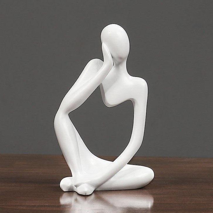 Abstract Thinking Figure Statue - Modern Minimalist Desk Home Decor