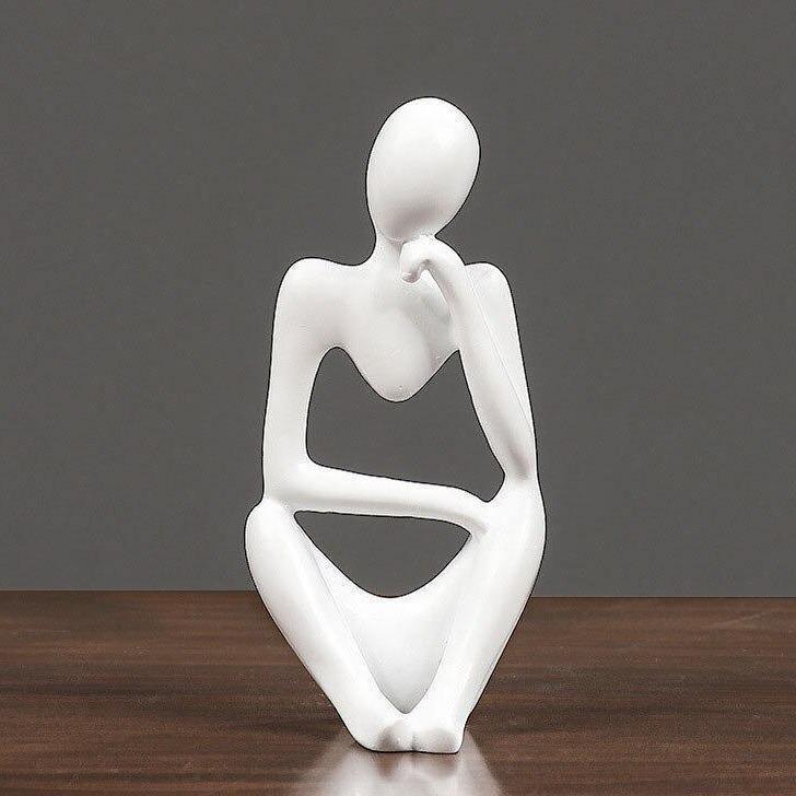 Abstract Thinking Figure Statue - Modern Minimalist Desk Home Decor