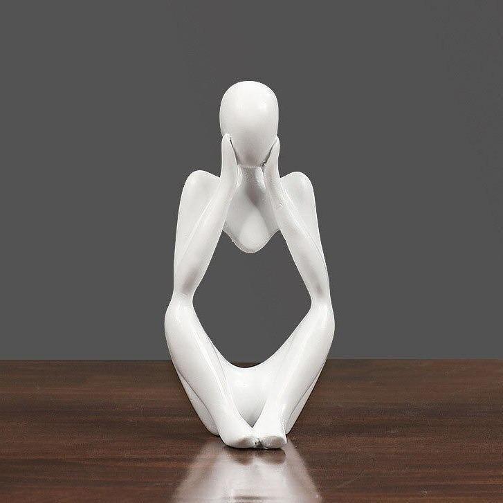 Abstract Thinking Figure Statue - Modern Minimalist Desk Home Decor