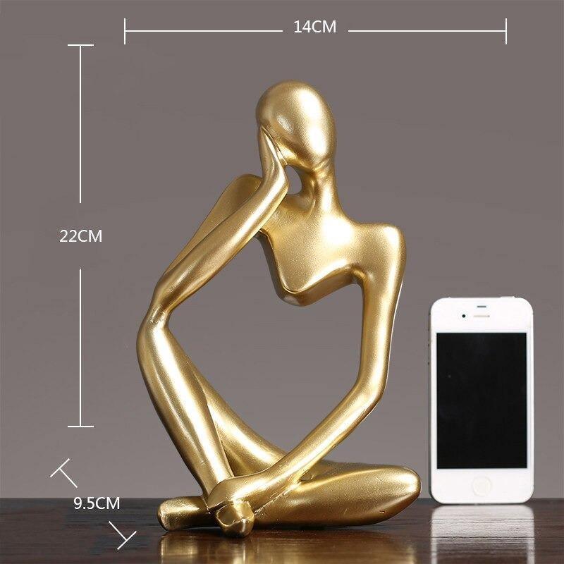 Abstract Thinking Figure Statue - Modern Minimalist Desk Home Decor