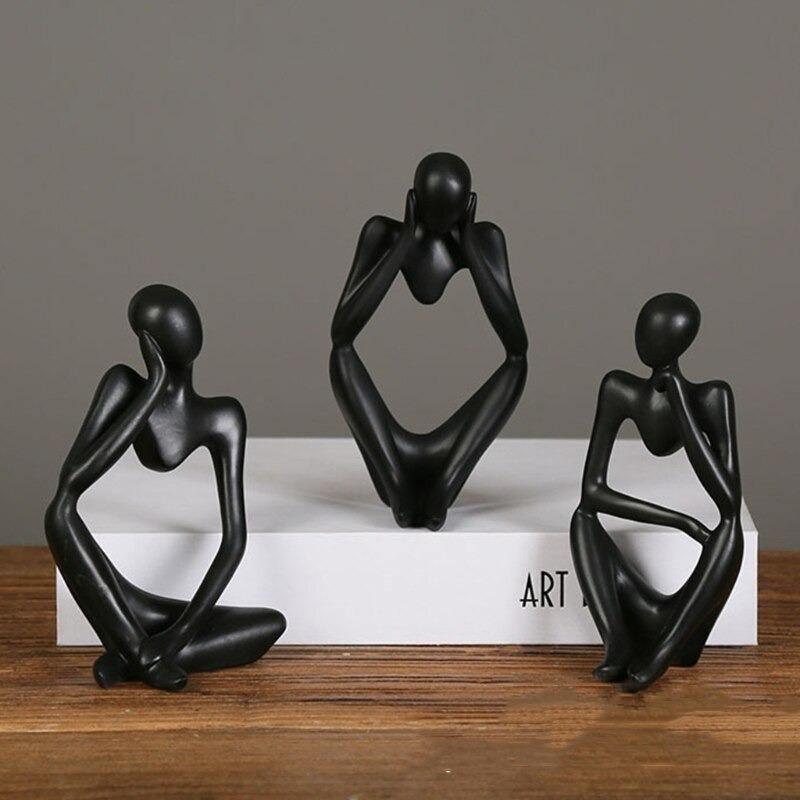 Abstract Thinking Figure Statue - Modern Minimalist Desk Home Decor