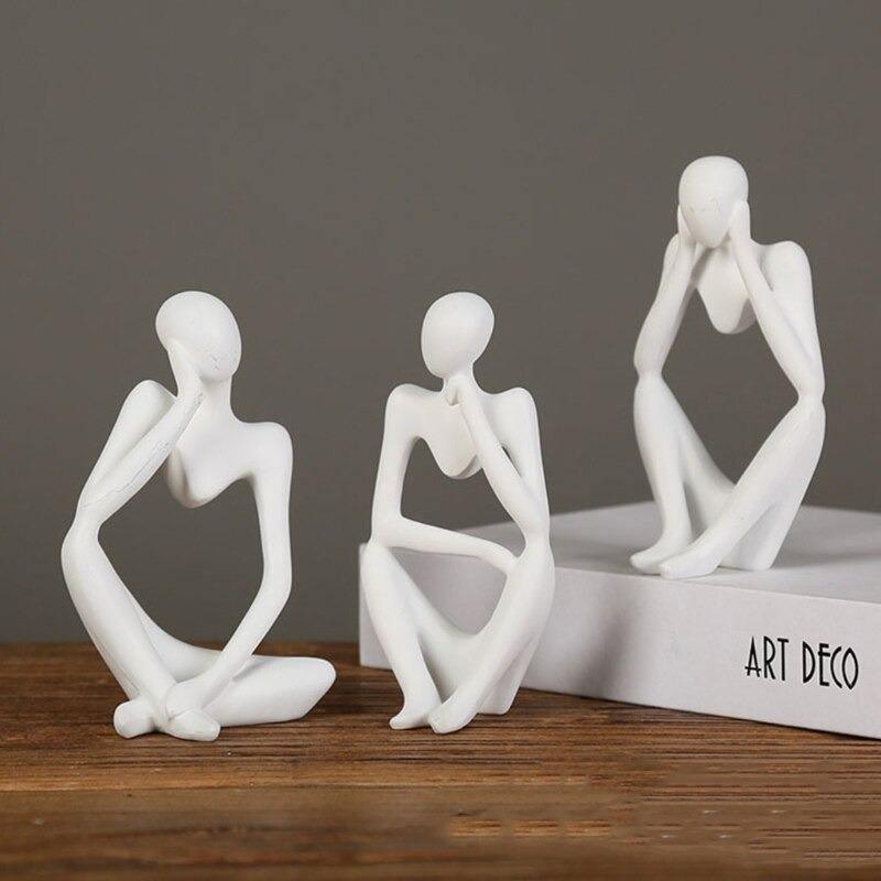 Abstract Thinking Figure Statue - Modern Minimalist Desk Home Decor