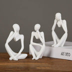 Abstract Thinking Figure Statue - Modern Minimalist Desk Home Decor