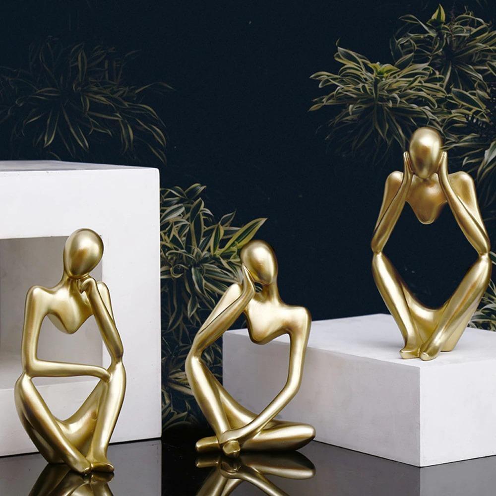 Abstract Thinking Figure Statue - Modern Minimalist Desk Home Decor