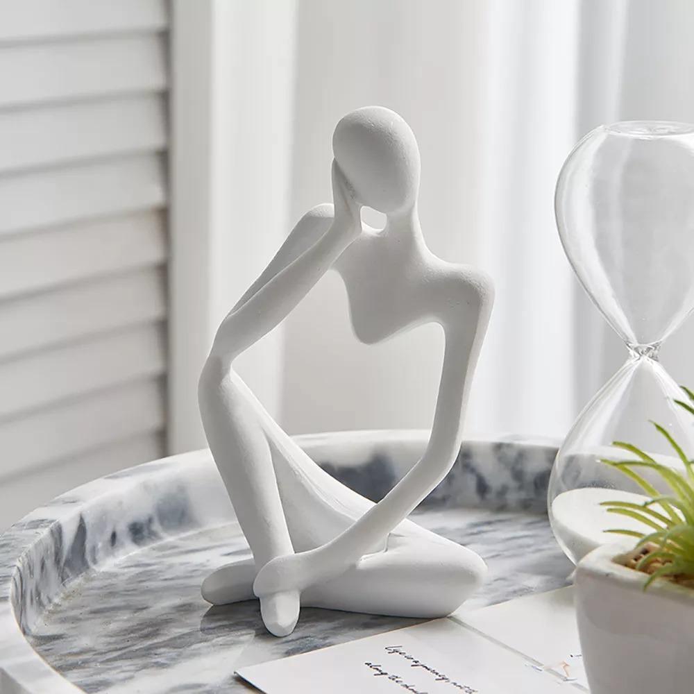 Abstract Thinking Figure Statue - Modern Minimalist Desk Home Decor