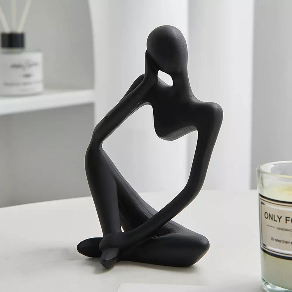 Abstract Thinking Figure Statue - Modern Minimalist Desk Home Decor
