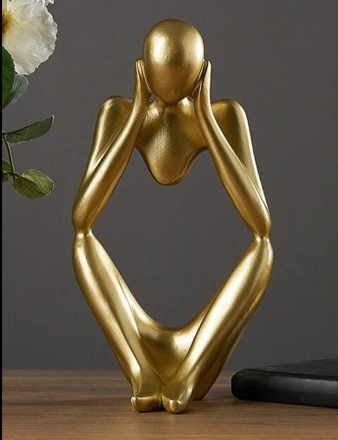 Abstract Thinking Figure Statue - Modern Minimalist Desk Home Decor