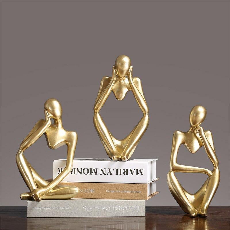 Abstract Thinking Figure Statue - Modern Minimalist Desk Home Decor