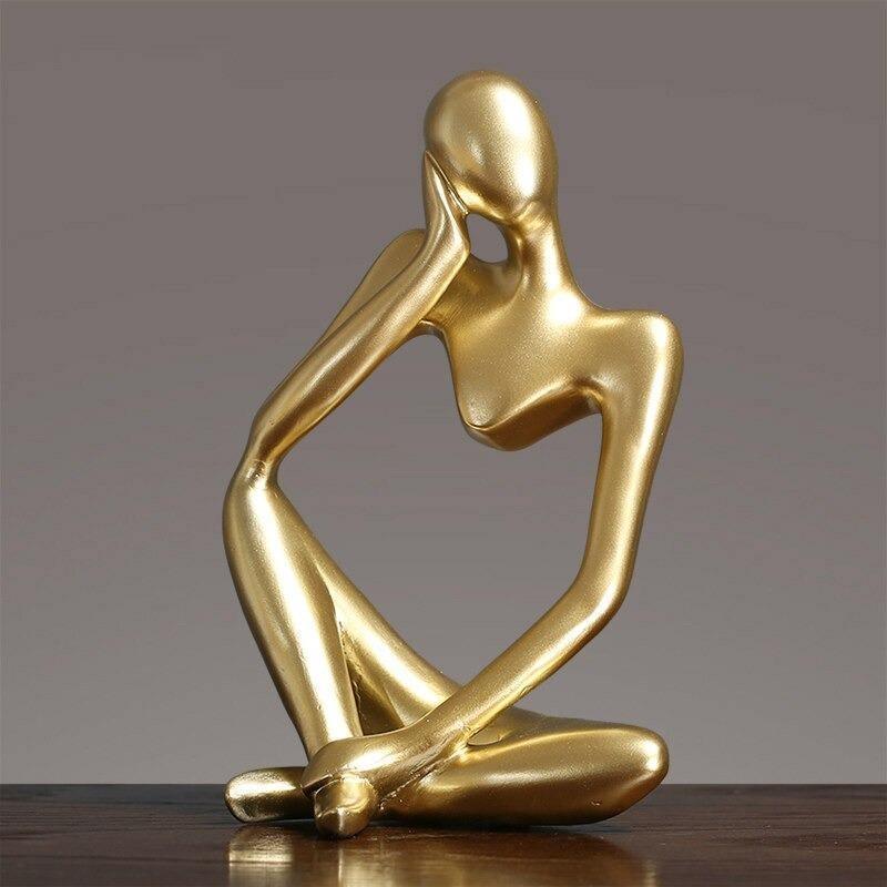 Abstract Thinking Figure Statue - Modern Minimalist Desk Home Decor