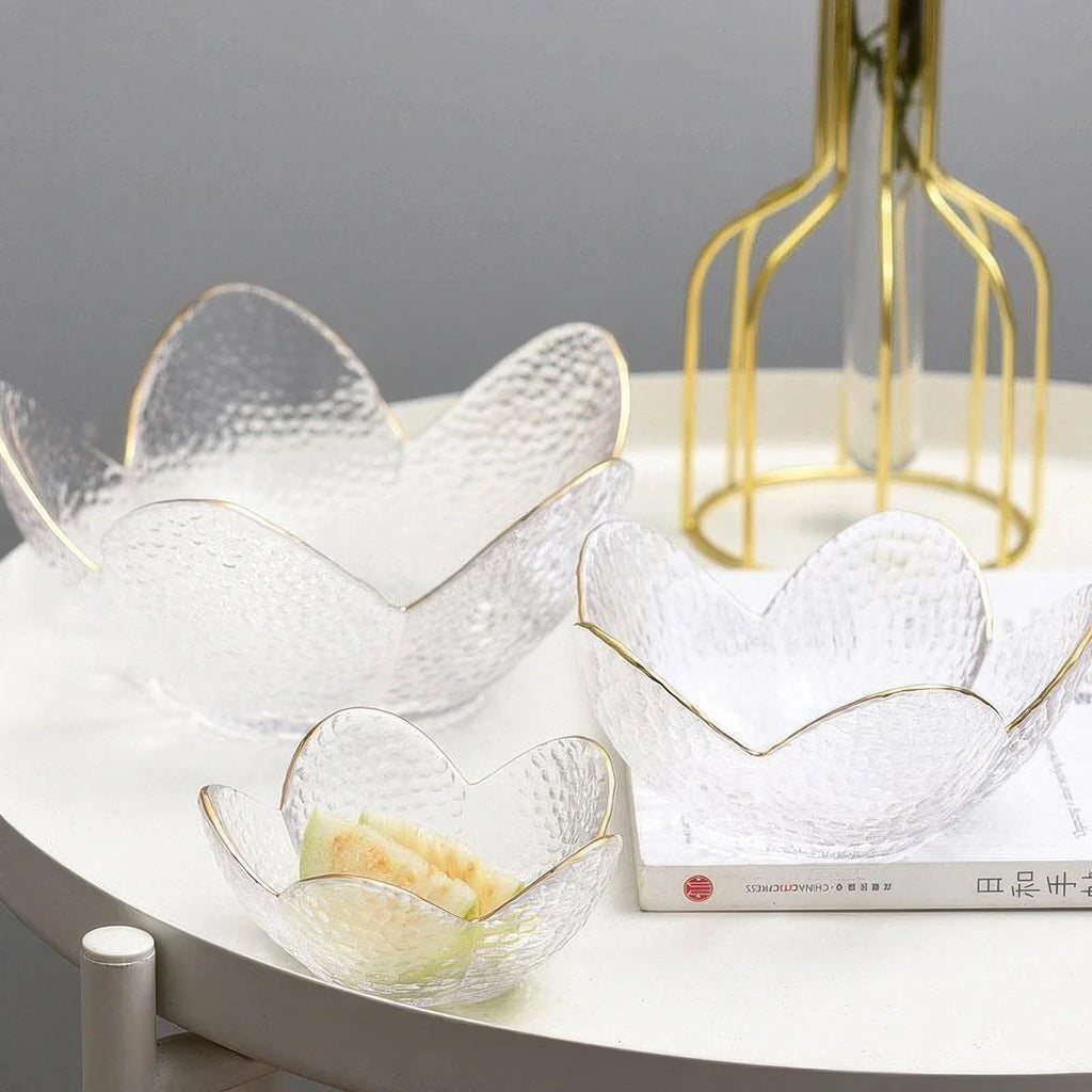 Glass Flower Petal Bowls