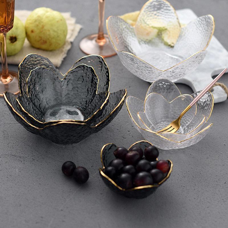 Glass Flower Petal Bowls