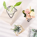 Glass Plant Vase with Metal Stand