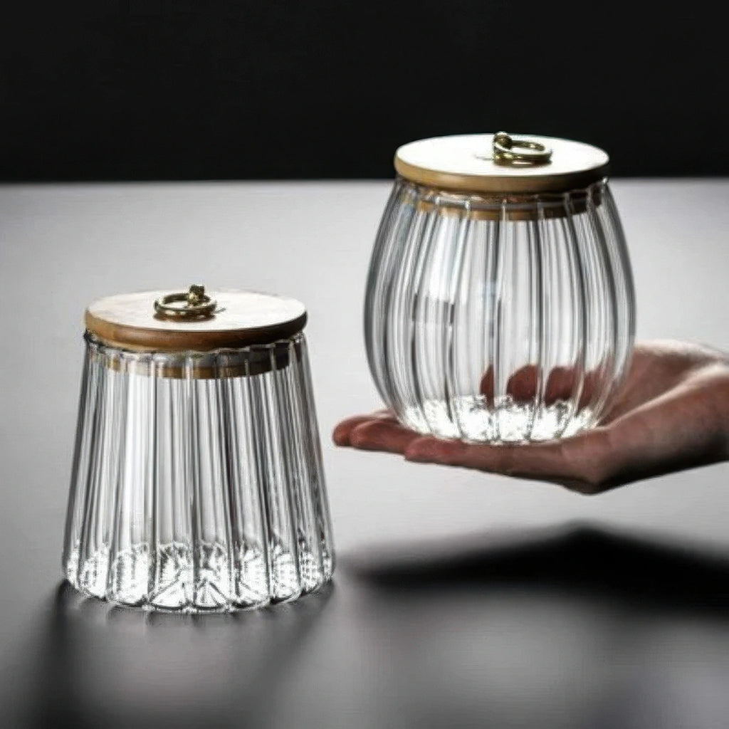 Glass Storage Jars with Bamboo Lids