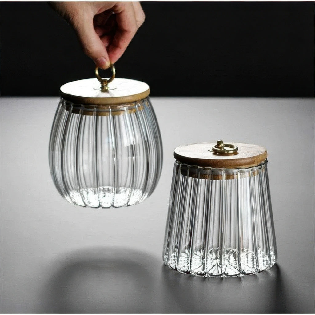 Glass Storage Jars with Bamboo Lids