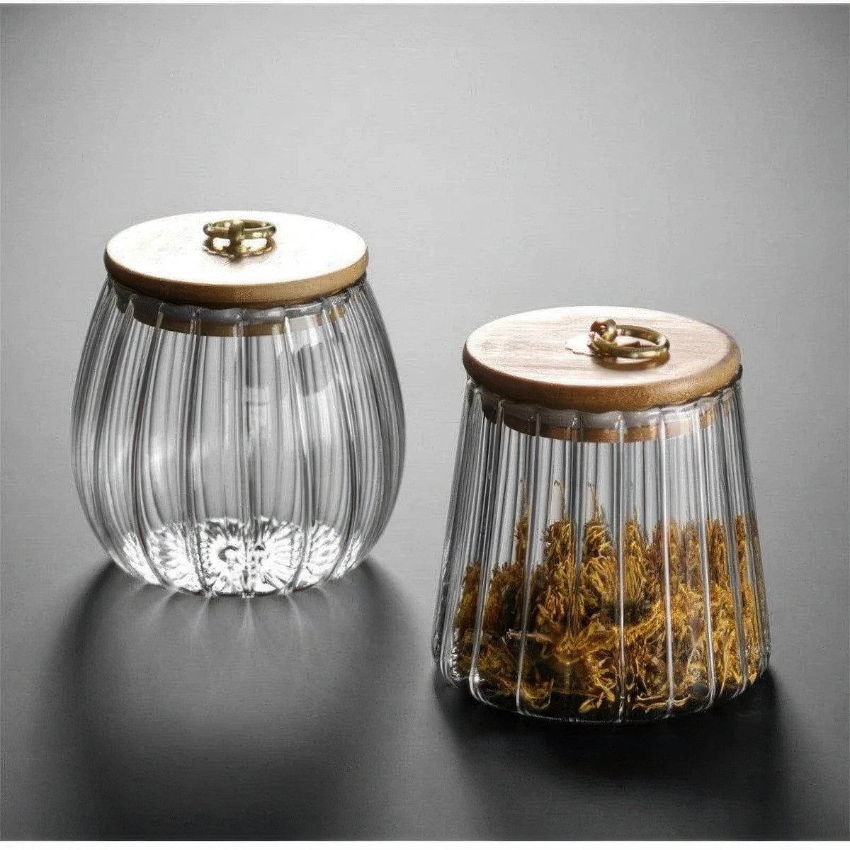 Glass Storage Jars with Bamboo Lids